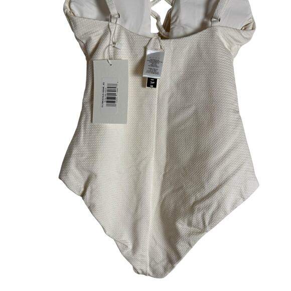 Dippin’ Daisy’s Bliss White Lattice Plunge One Piece Swimsuit Size XS - Picture 8 of 12